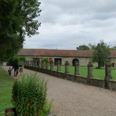 L'allée bordée de peupliers menant au château